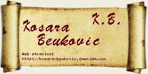 Kosara Beuković vizit kartica
